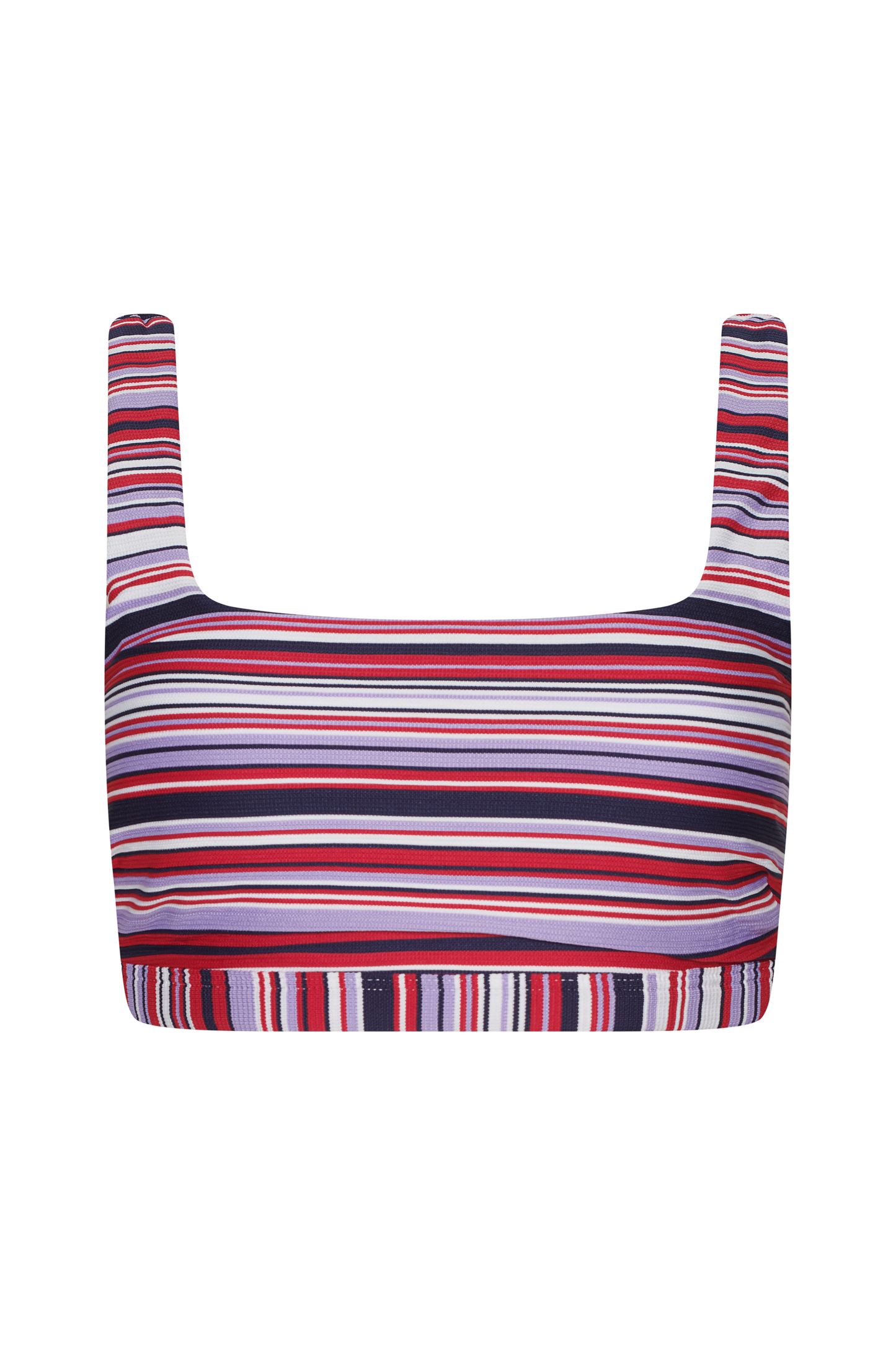 Square Neck Bikini Top | Wisteria Stripe