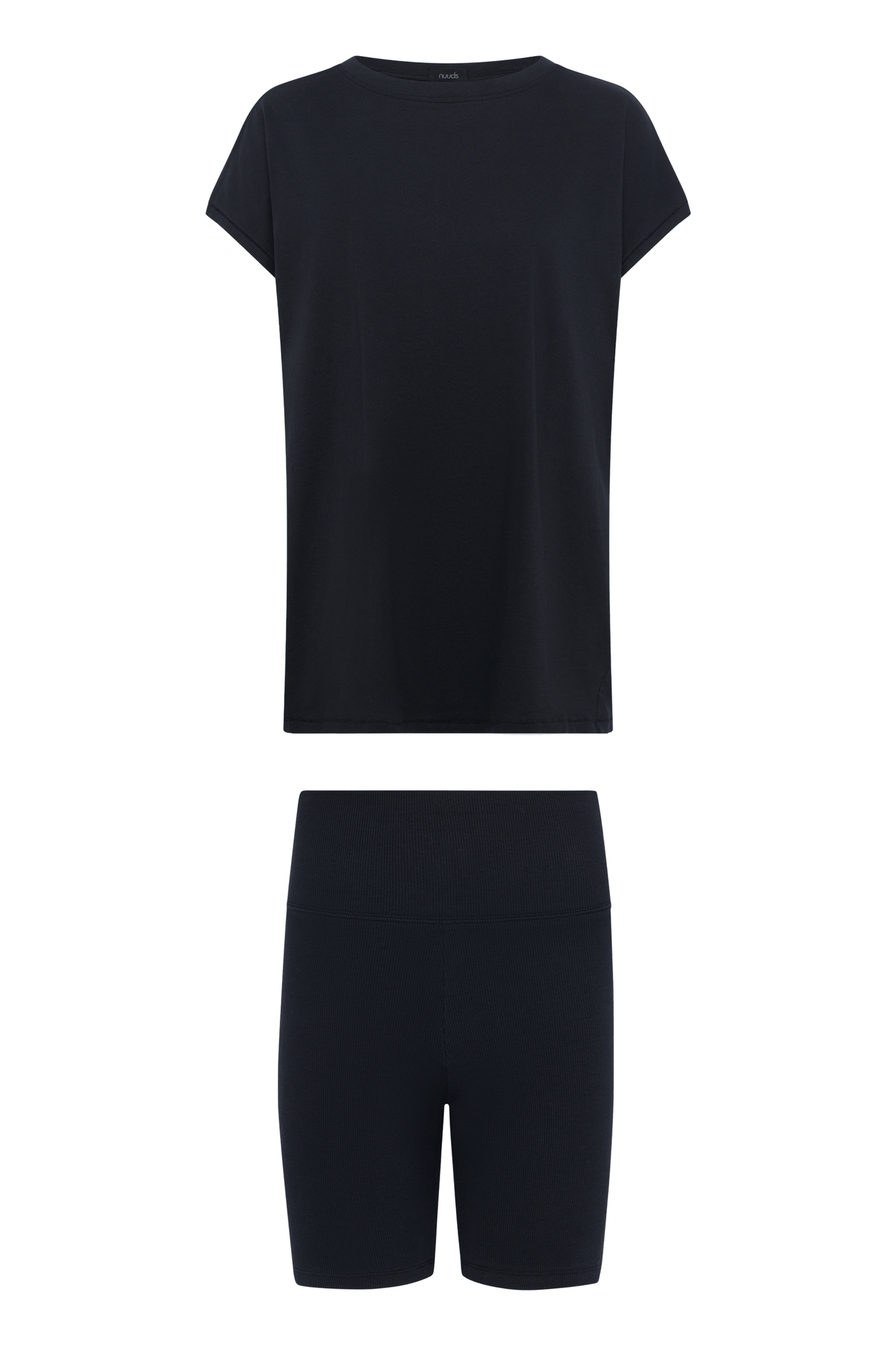 Ribbed Biker Short Set | Black