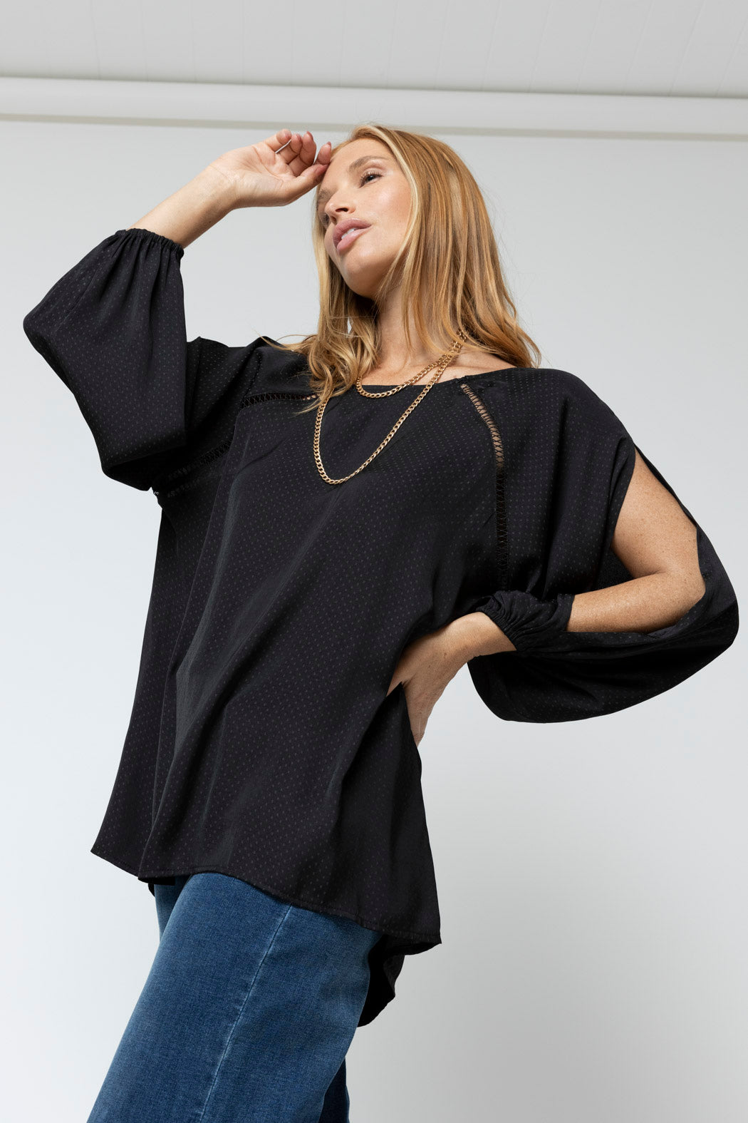 Black Spot Boho Blouse - Sale