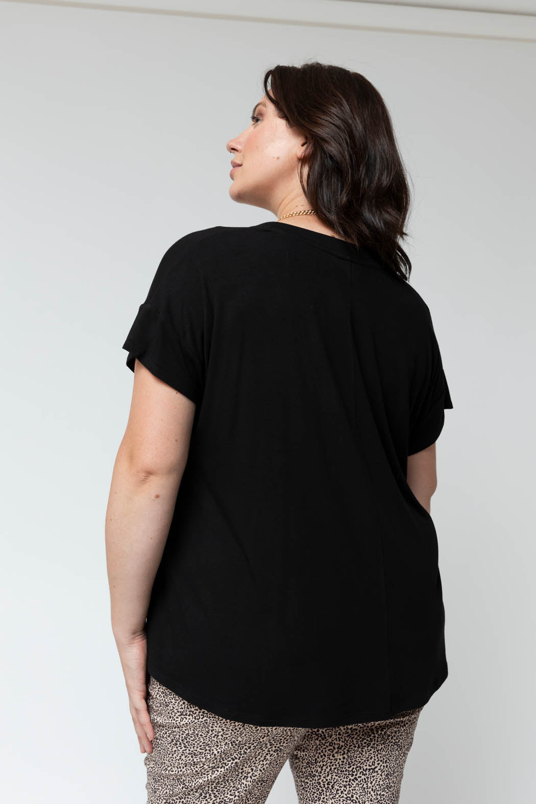 Black Bamboo Vee Tee