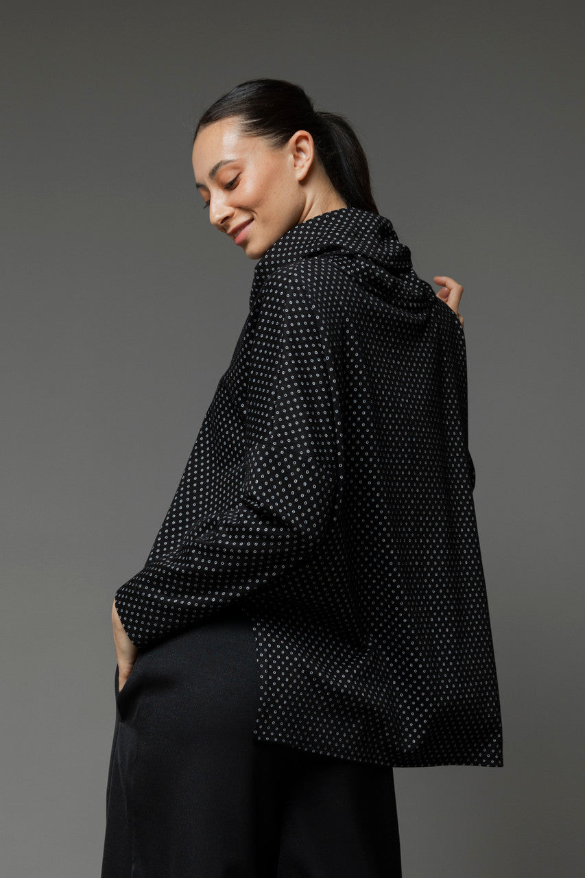 Black Spot Jacquard Turtleneck Jumper