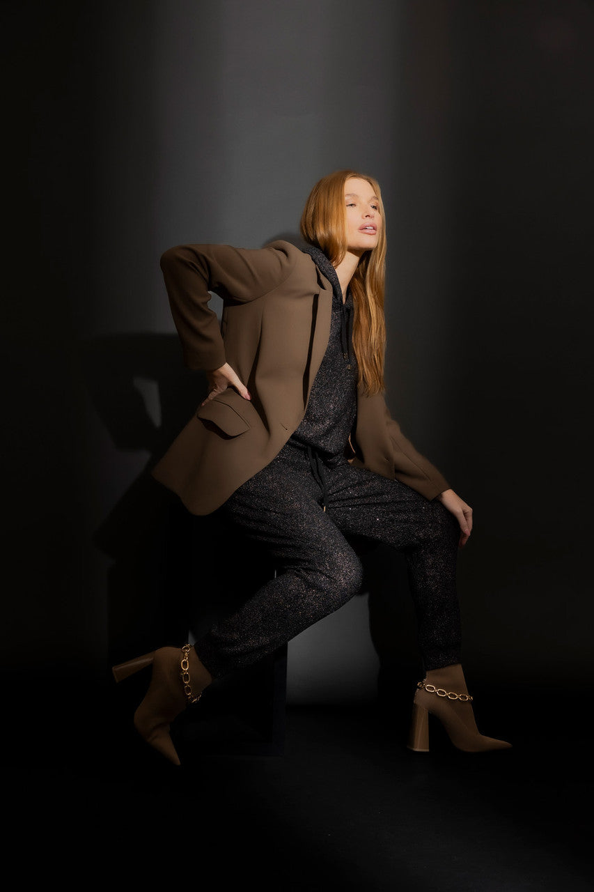 Bronze Lurex Pull On Jogger