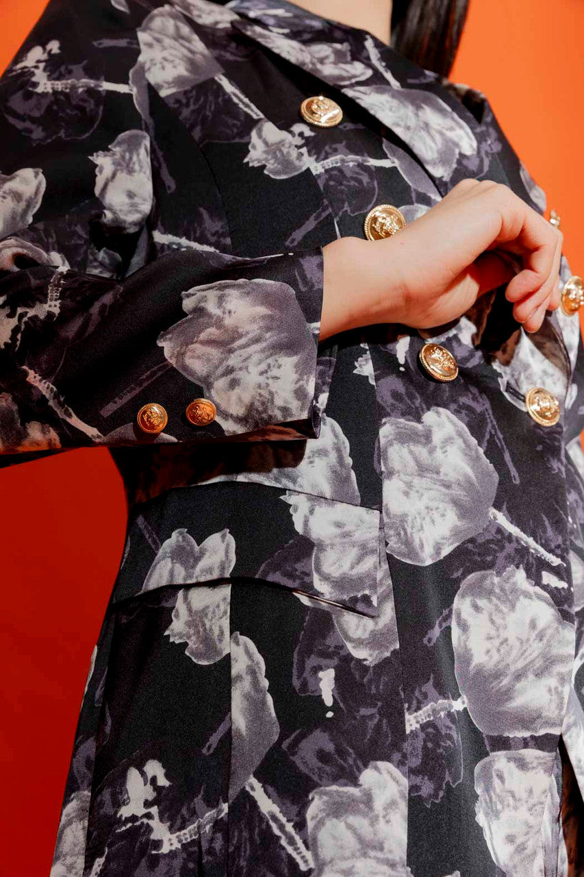 Black Floral Sisca Blazer
