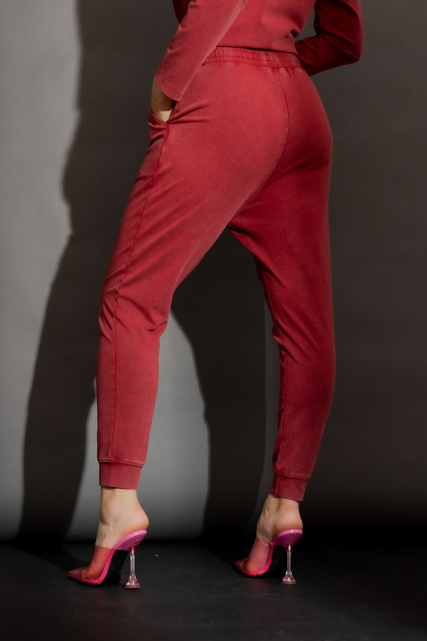 Burgundy Washed Lounge Pants
