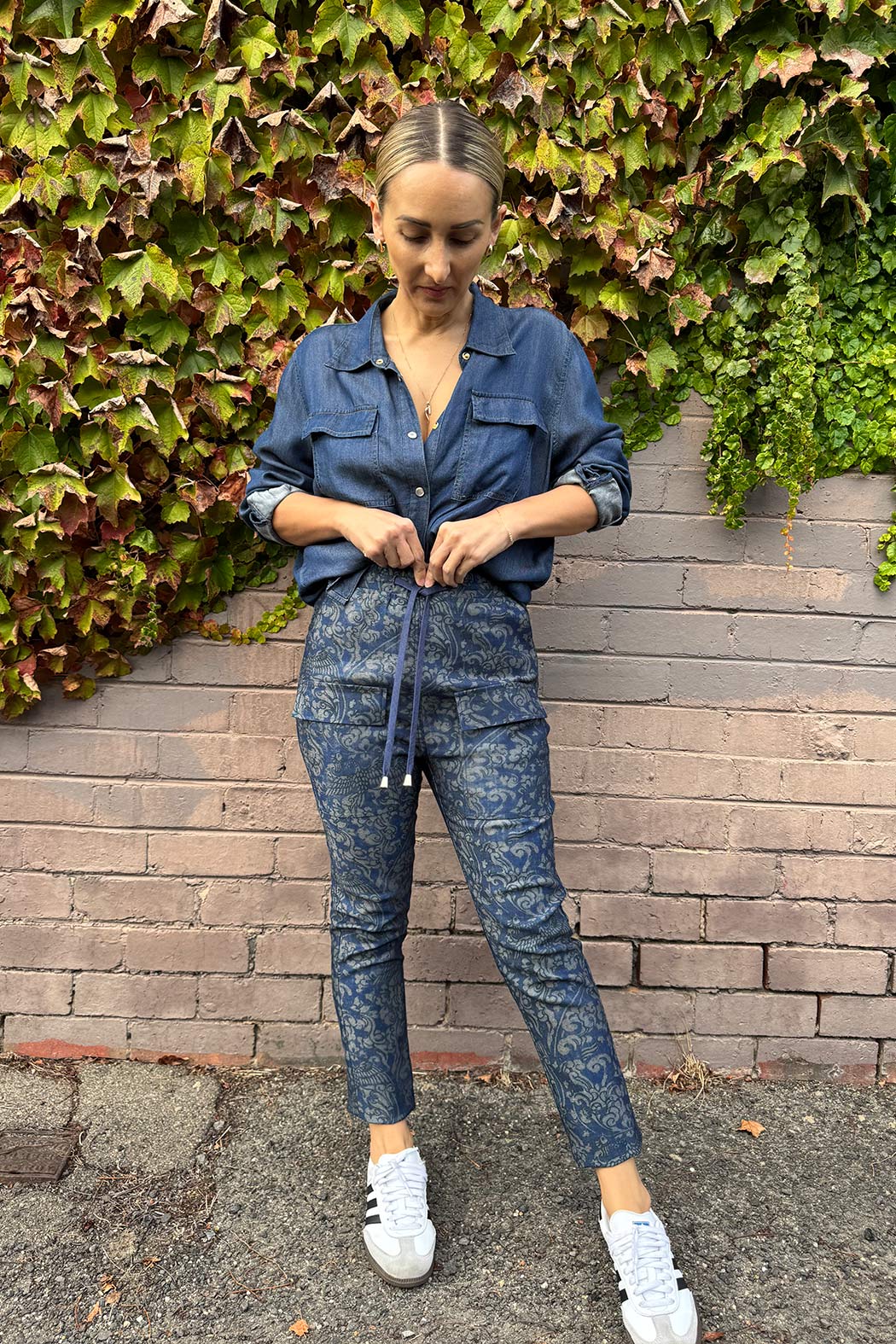 Blue Paisley Cargo Jogger Pant Blue Paisley
