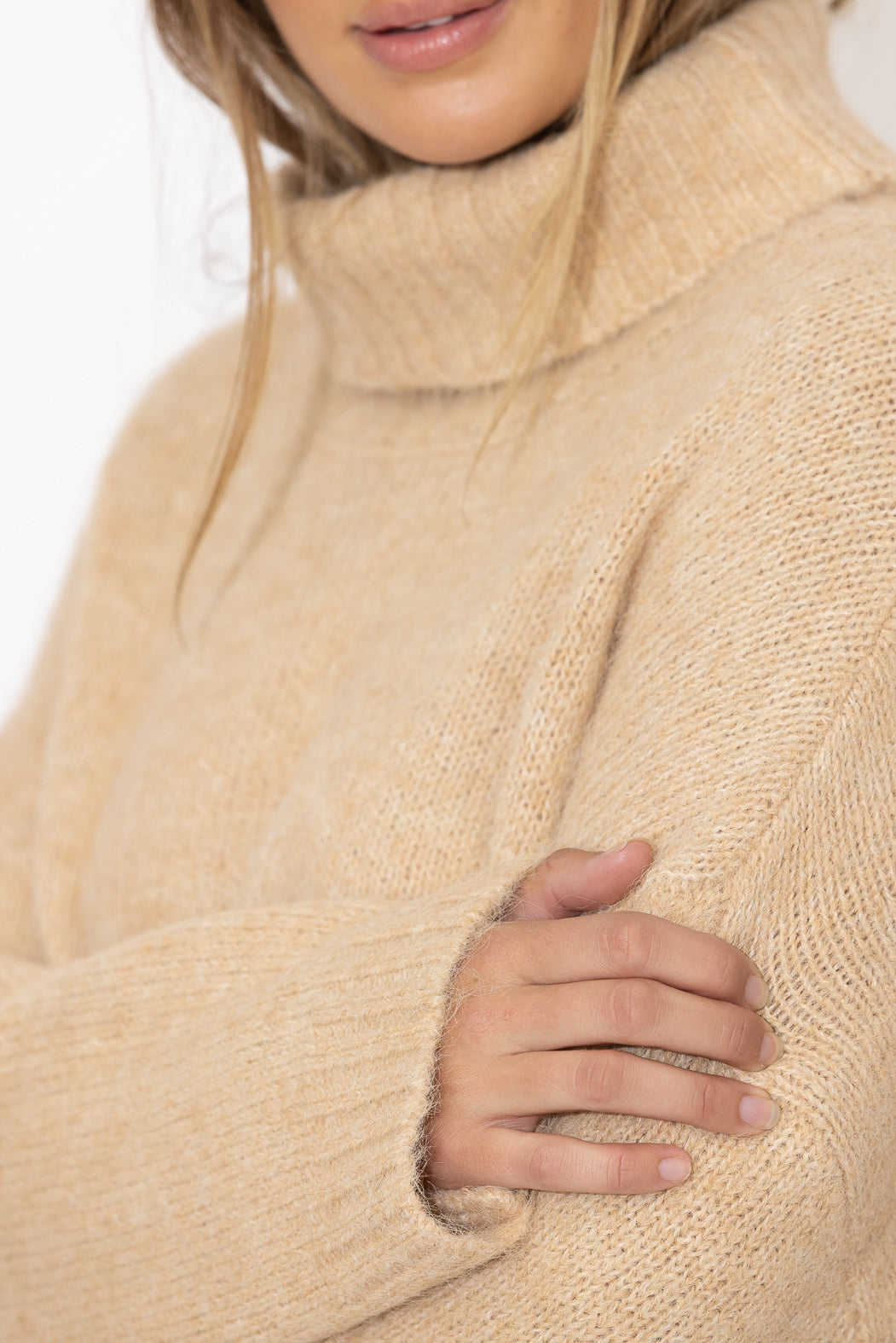 Caramel Roll Neck Jumper
