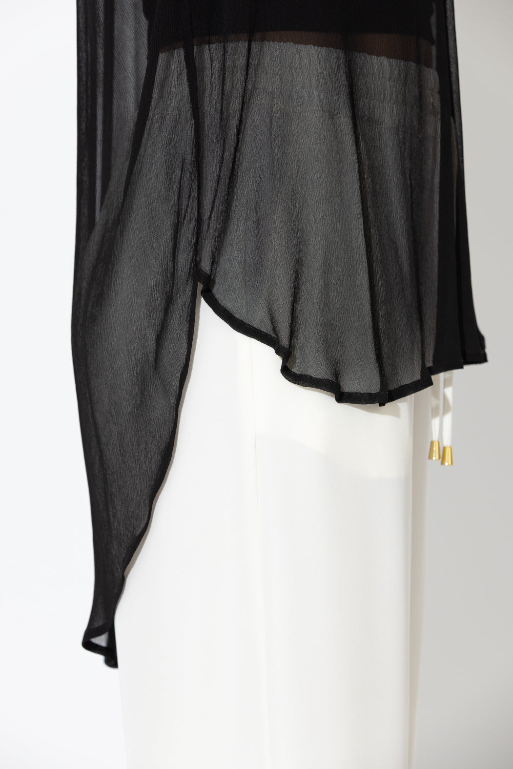 Black Chiffon Oversized Blogger Shirt