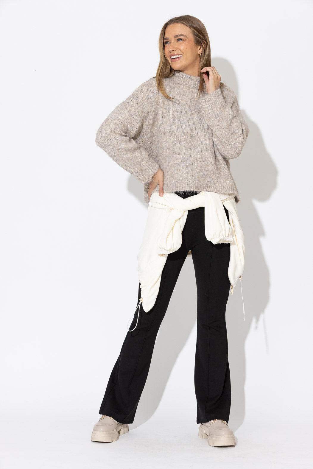 Black Ponte Pintuck Miracle Flare Pant