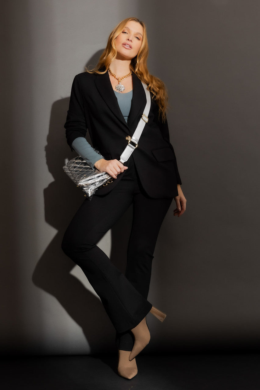 Black Ponte Flare Pant