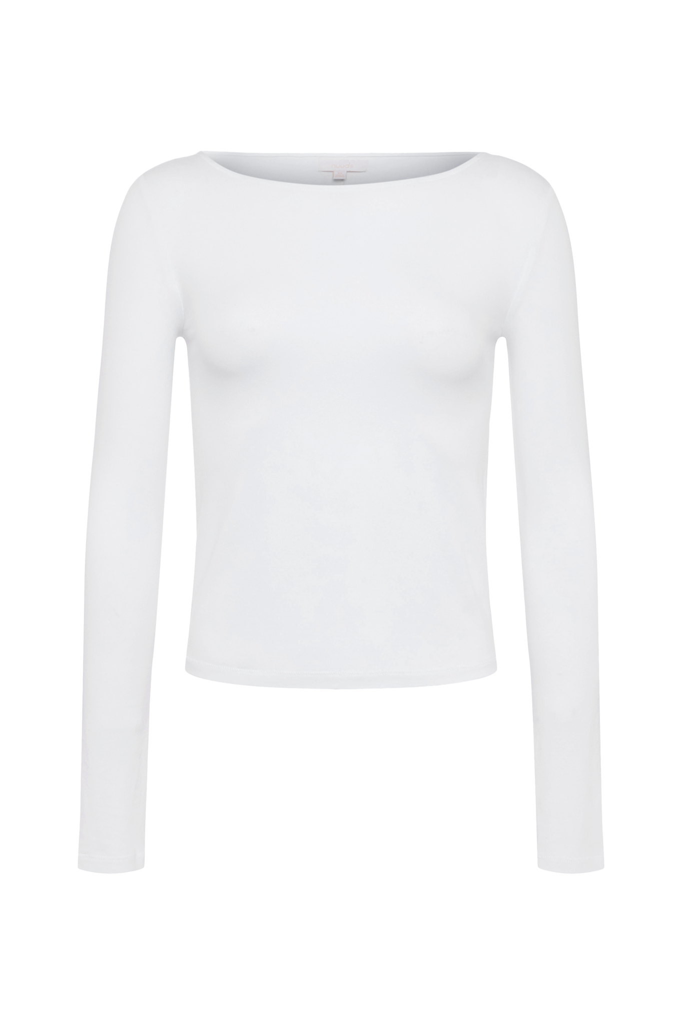 Slinky Jersey Boat Neck Long Sleeve Shirt | White