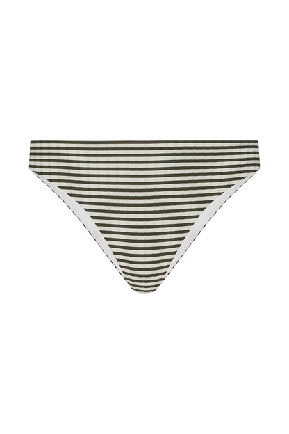 Low Waist Bikini Bottom | Olive Stripe