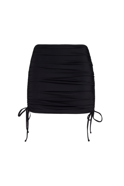 Ruched Swim Skirt | Black