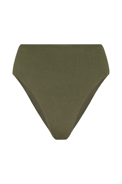 High Waist Bikini Bottom | Crispy Darkest Olive