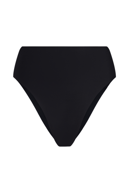High Waist Bikini Bottom | Smooth Black