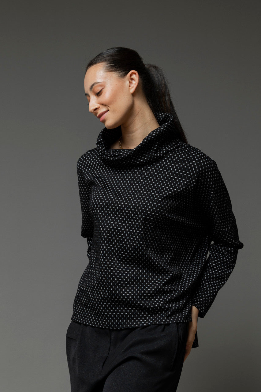 Black Spot Jacquard Turtleneck Jumper