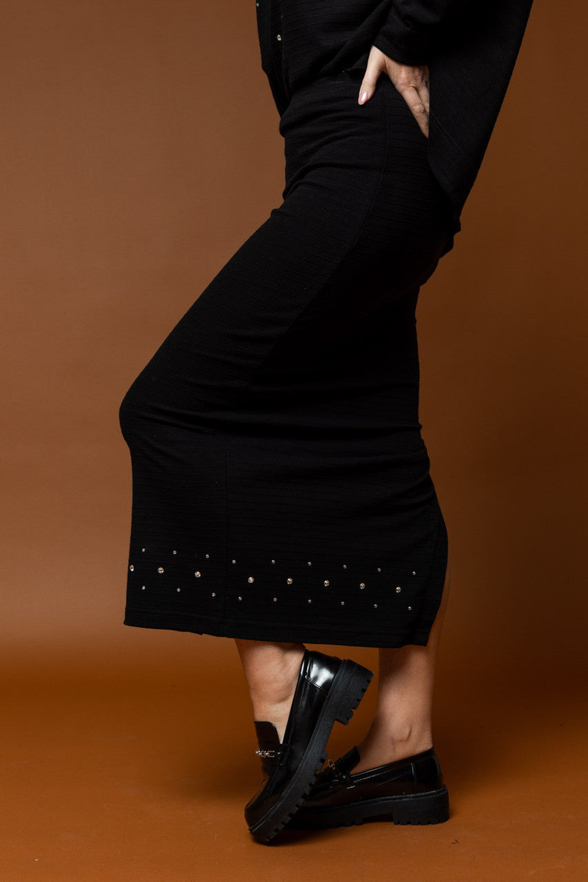 Black Ava Diamante Skirt