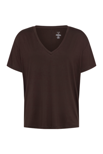 V-Neck Pajama Tee | Espresso