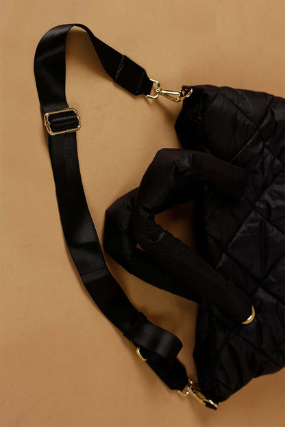 Black Quilted Tote Bag - SALE