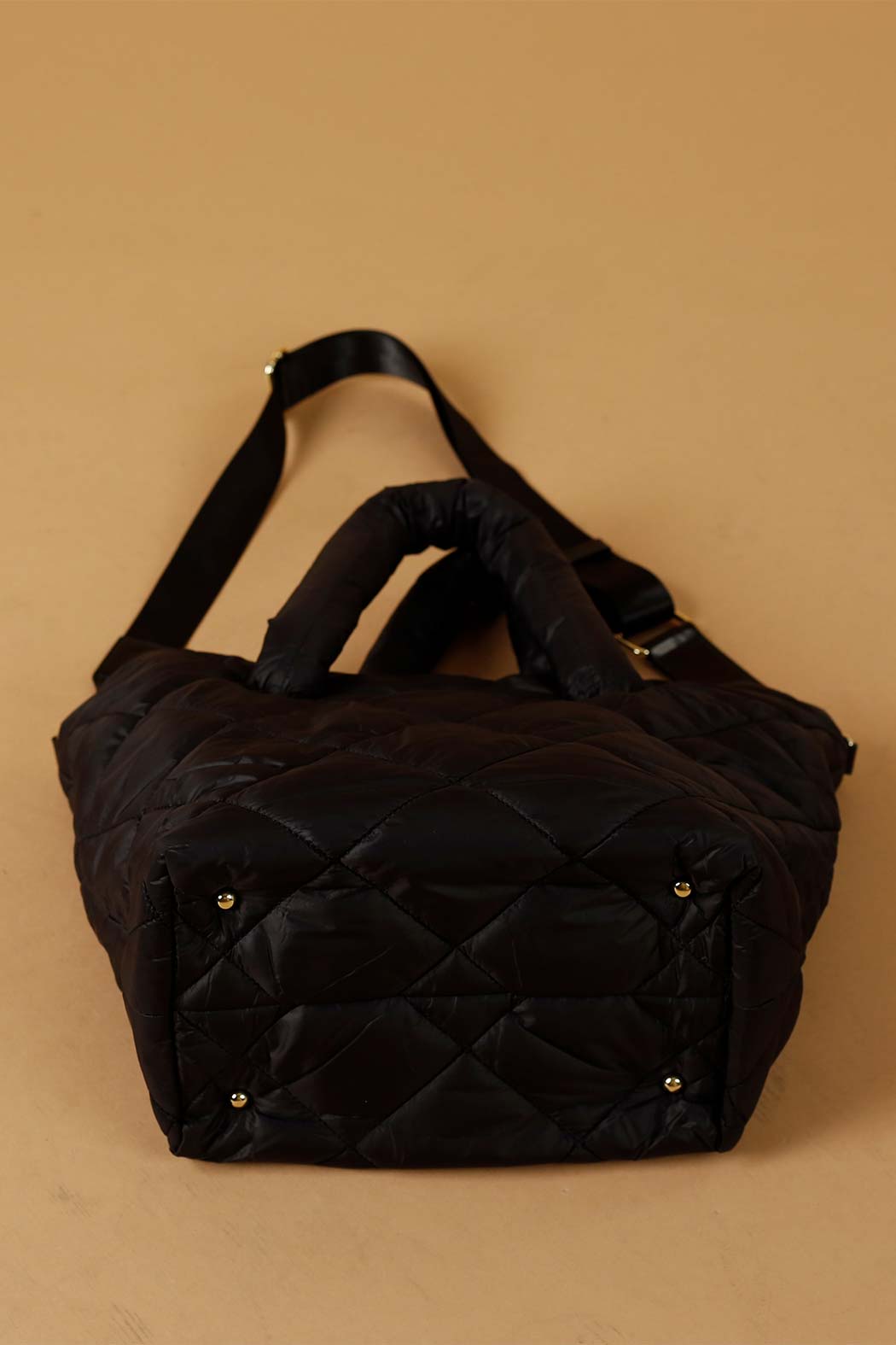 Black Quilted Tote Bag - SALE