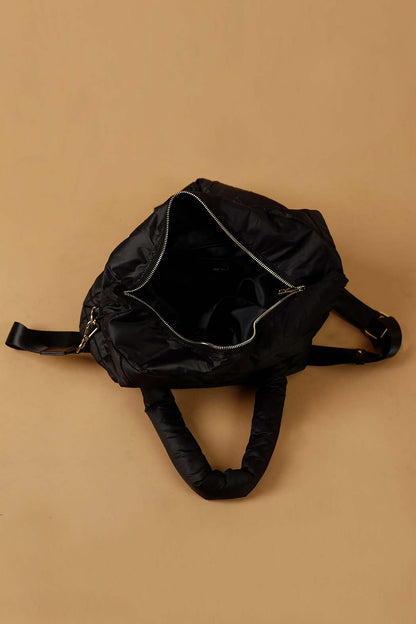 Black Quilted Tote Bag - SALE