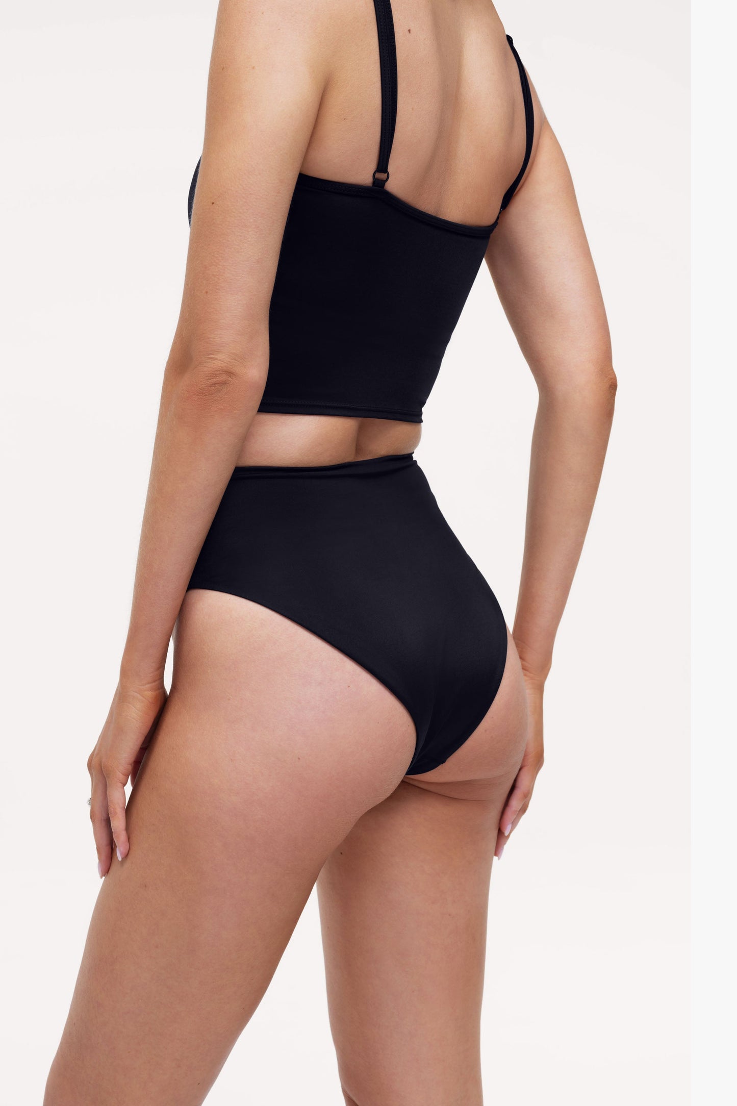 High Waist Bikini Bottom | Smooth Black