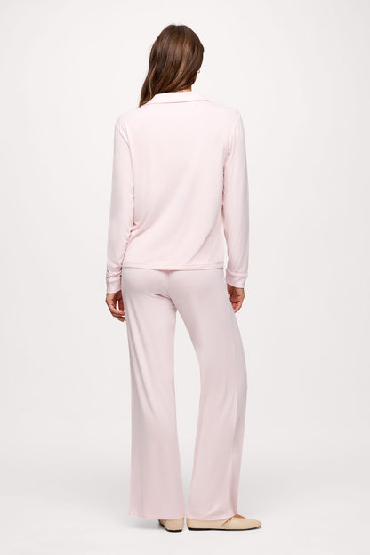 Long Sleeve Button-Up Pajama Shirt | Makeup