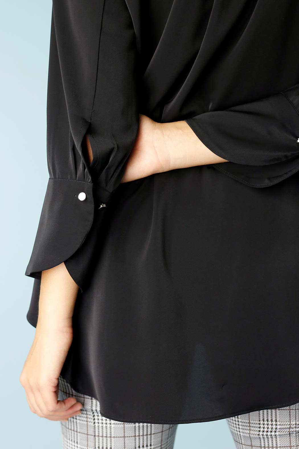 Black Soft Touch Drape Blouse - SALE