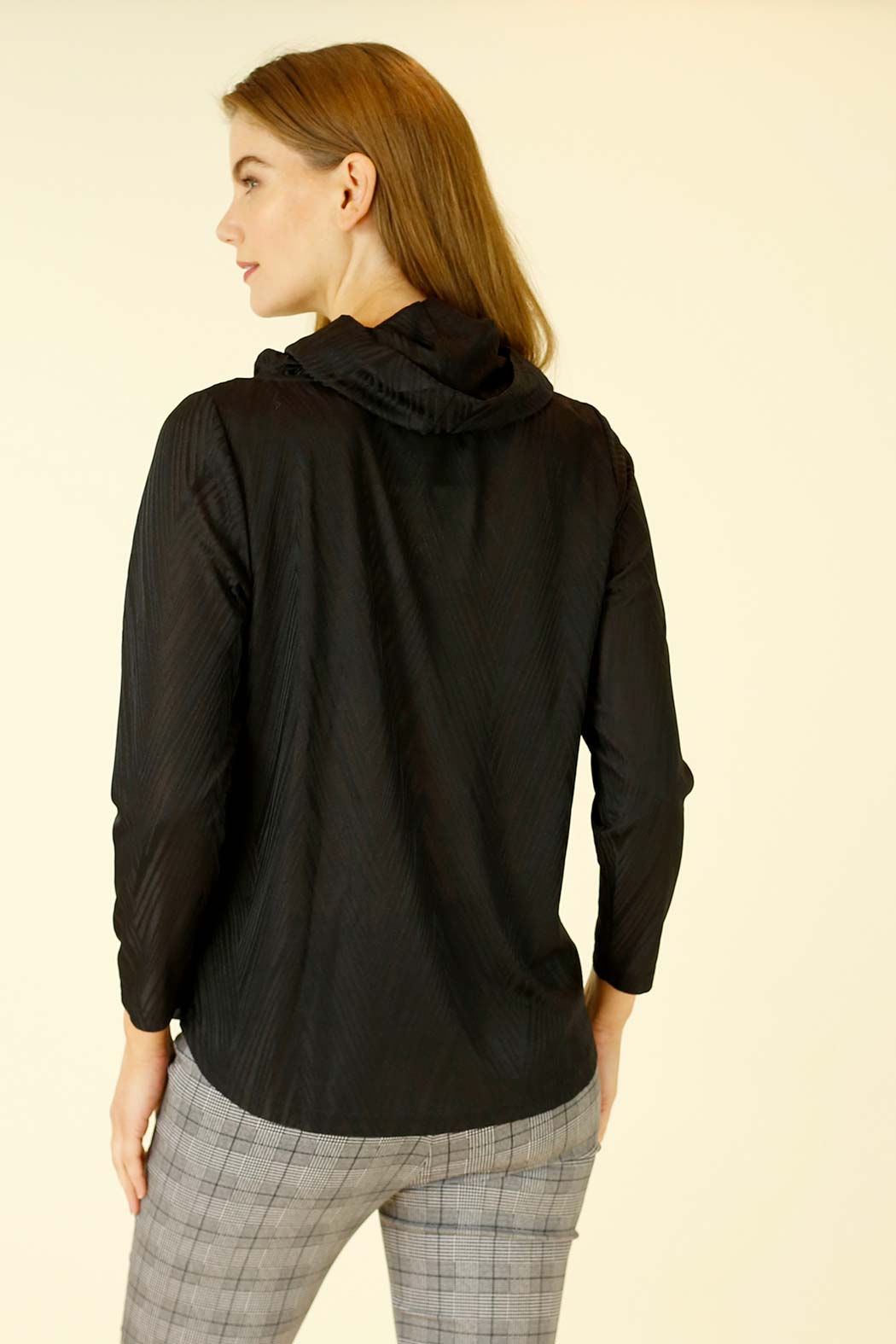 Black Jacquard Cowl Jumper - SALE