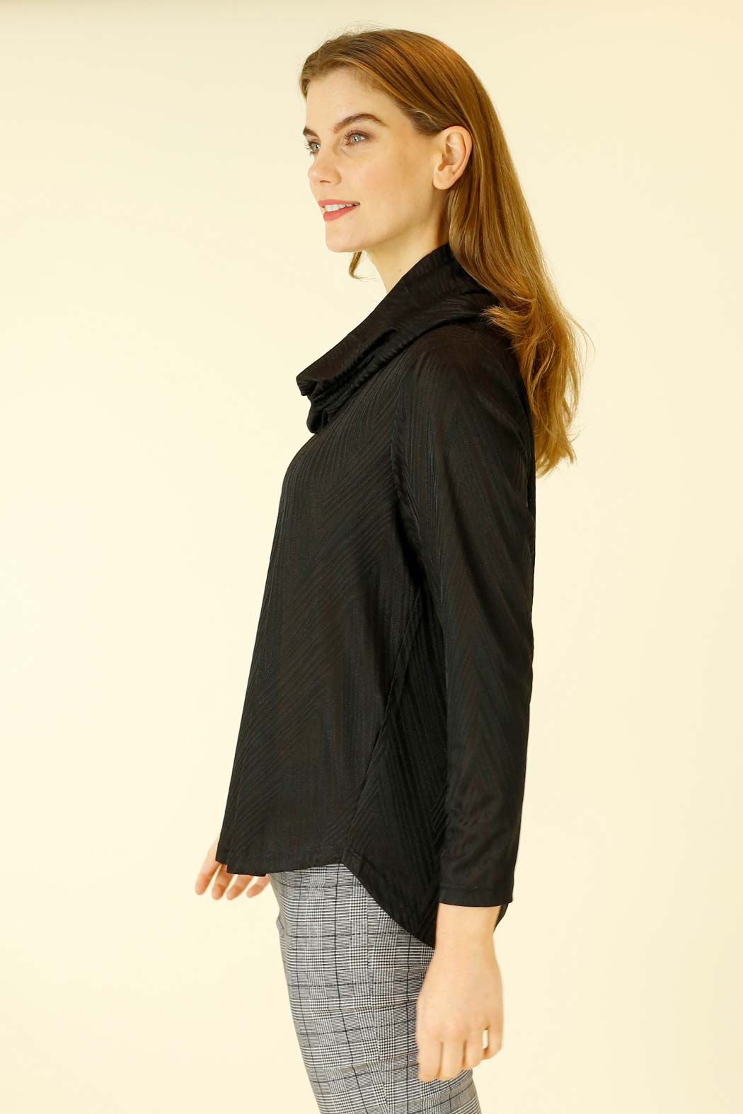 Black Jacquard Cowl Jumper - SALE