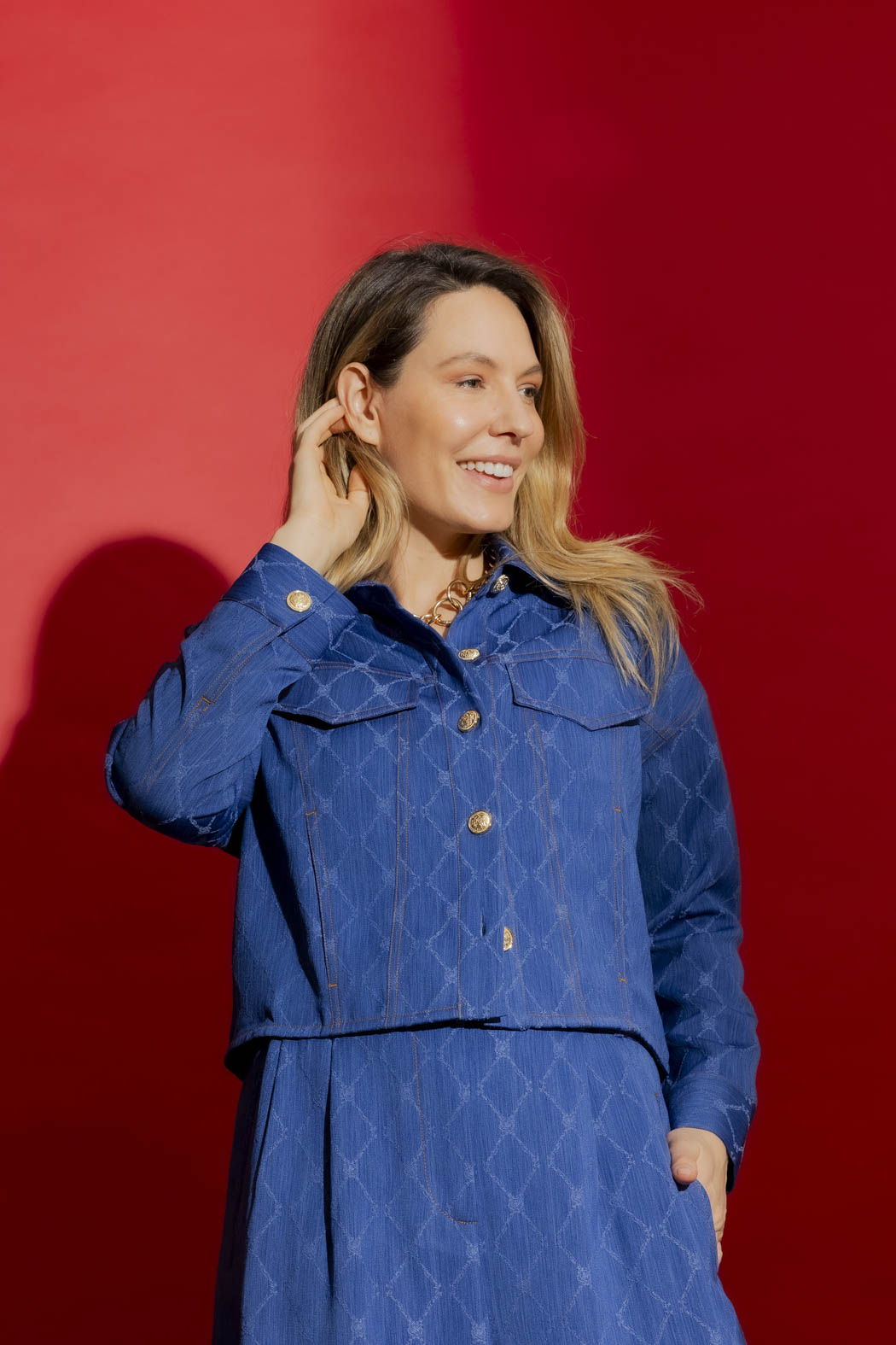 Blue Embroidered Dallas Jacket