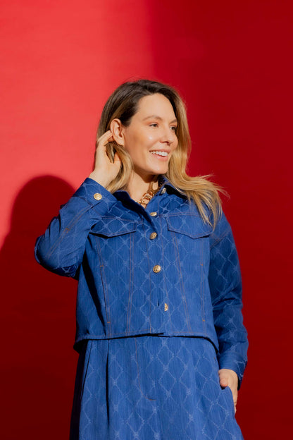 Blue Embroidered Dallas Jacket