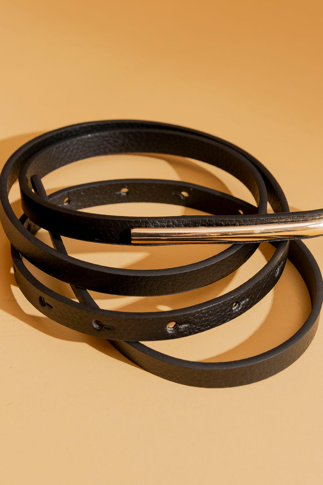 Black Metal Tip Belt Black Os