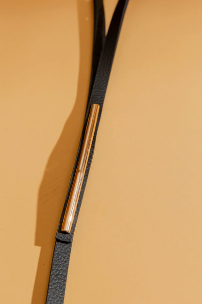 Black Metal Tip Belt Black Os