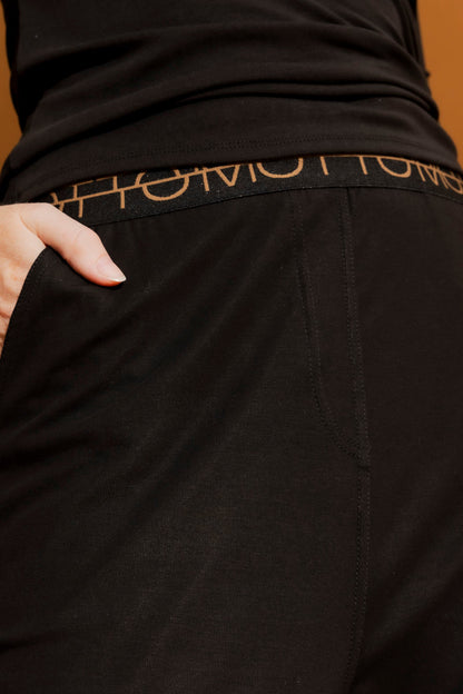 Black Tencel Pull On Pant