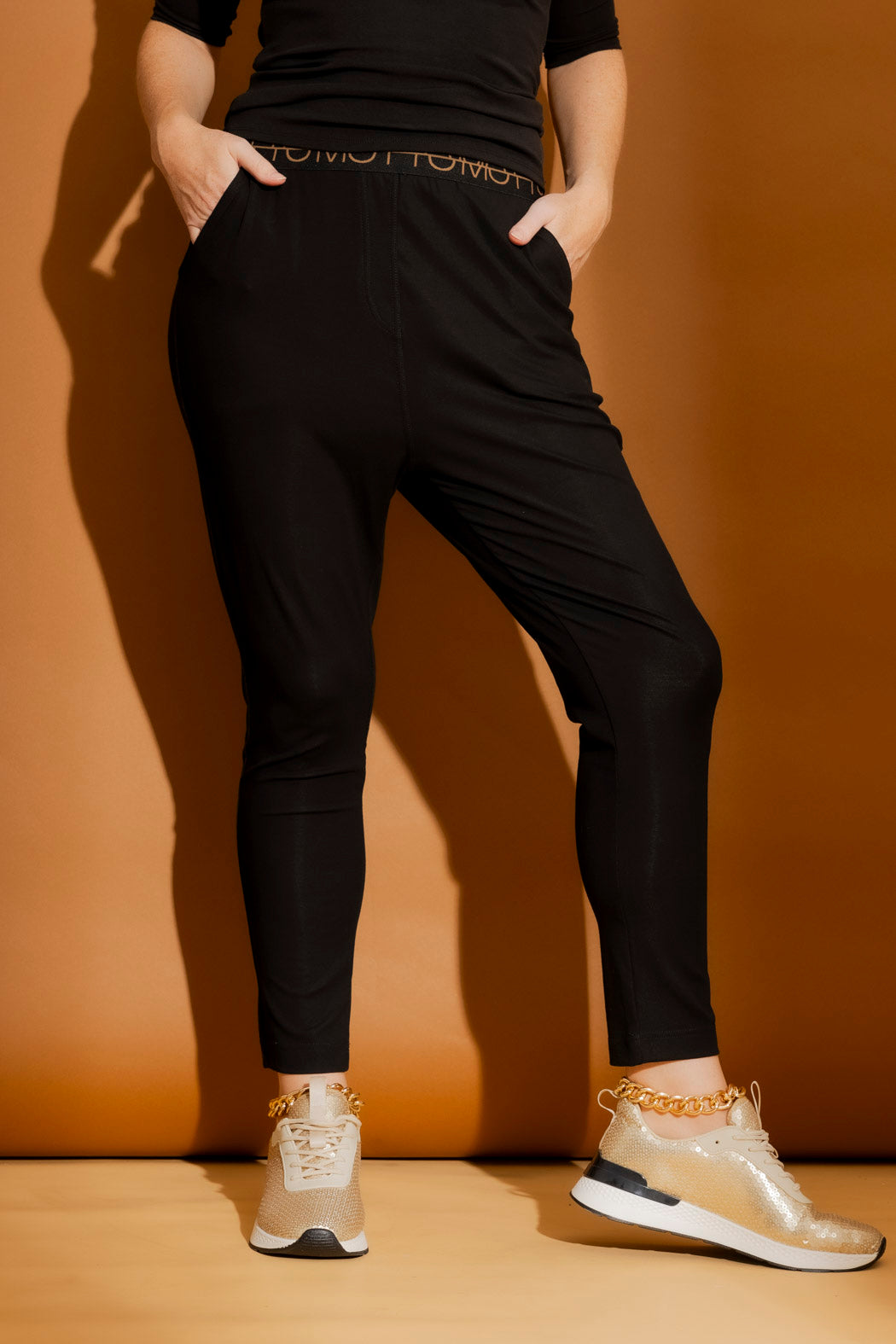 Black Tencel Pull On Pant