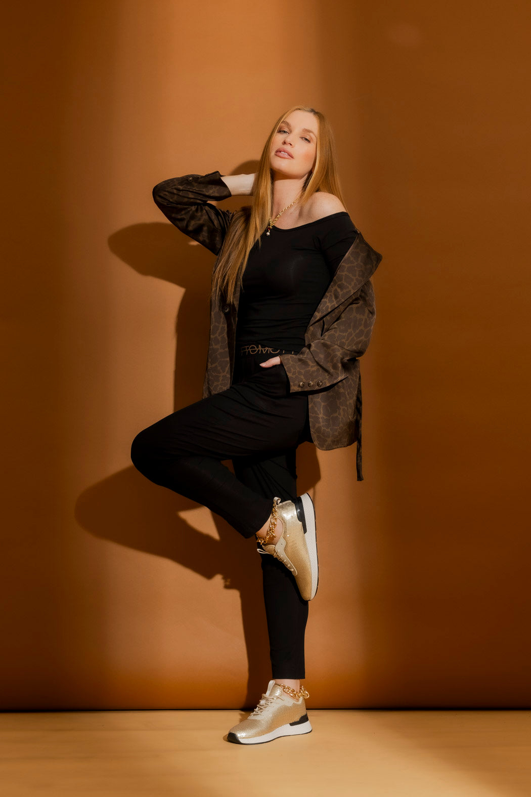 Black Tencel Pull On Pant