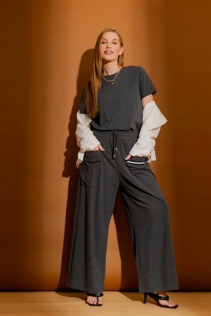 Charcoal Jersey Pocket Pant
