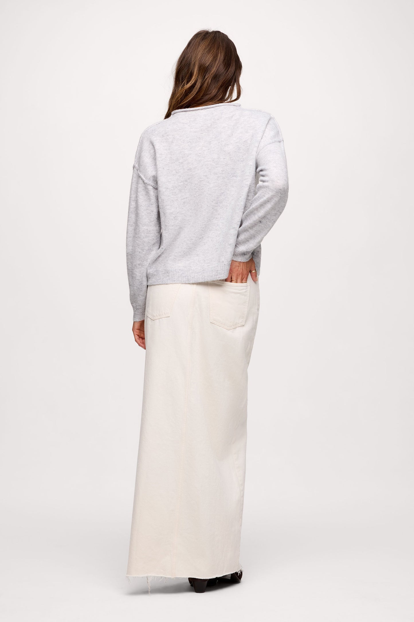 Cozy Knit Mockneck Sweater | Heather Grey