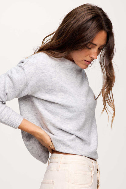 Cozy Knit Mockneck Sweater | Heather Grey