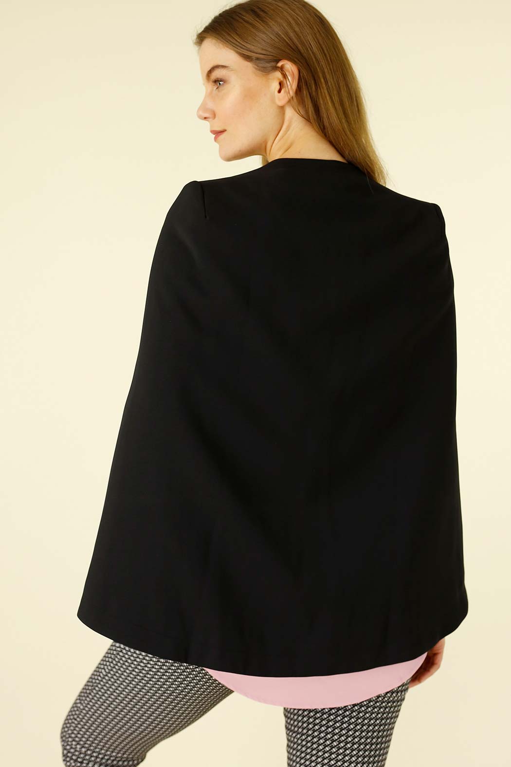 Black Euro Cape Jacket - SALE