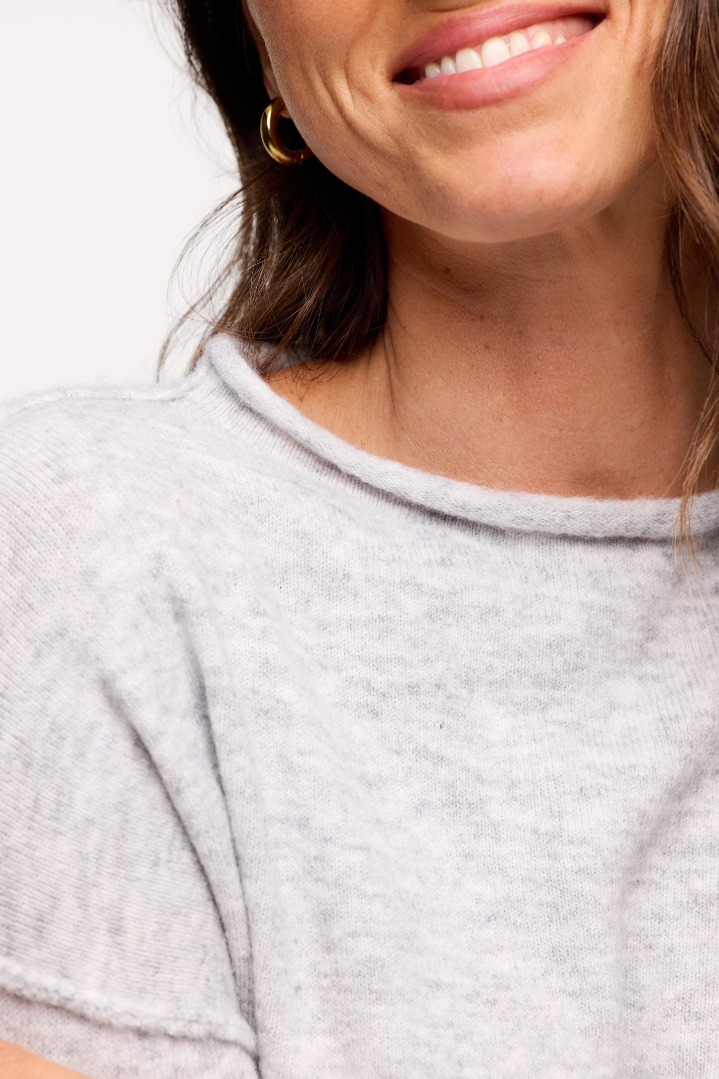 Cozy Knit Mockneck Sweater | Heather Grey