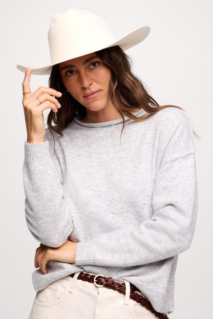 Cozy Knit Mockneck Sweater | Heather Grey