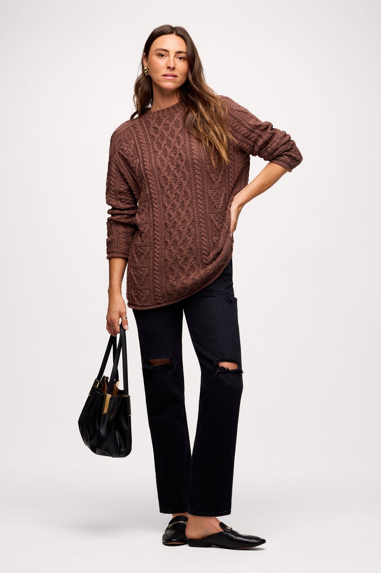 Heritage Cable Sweater | Cocoa