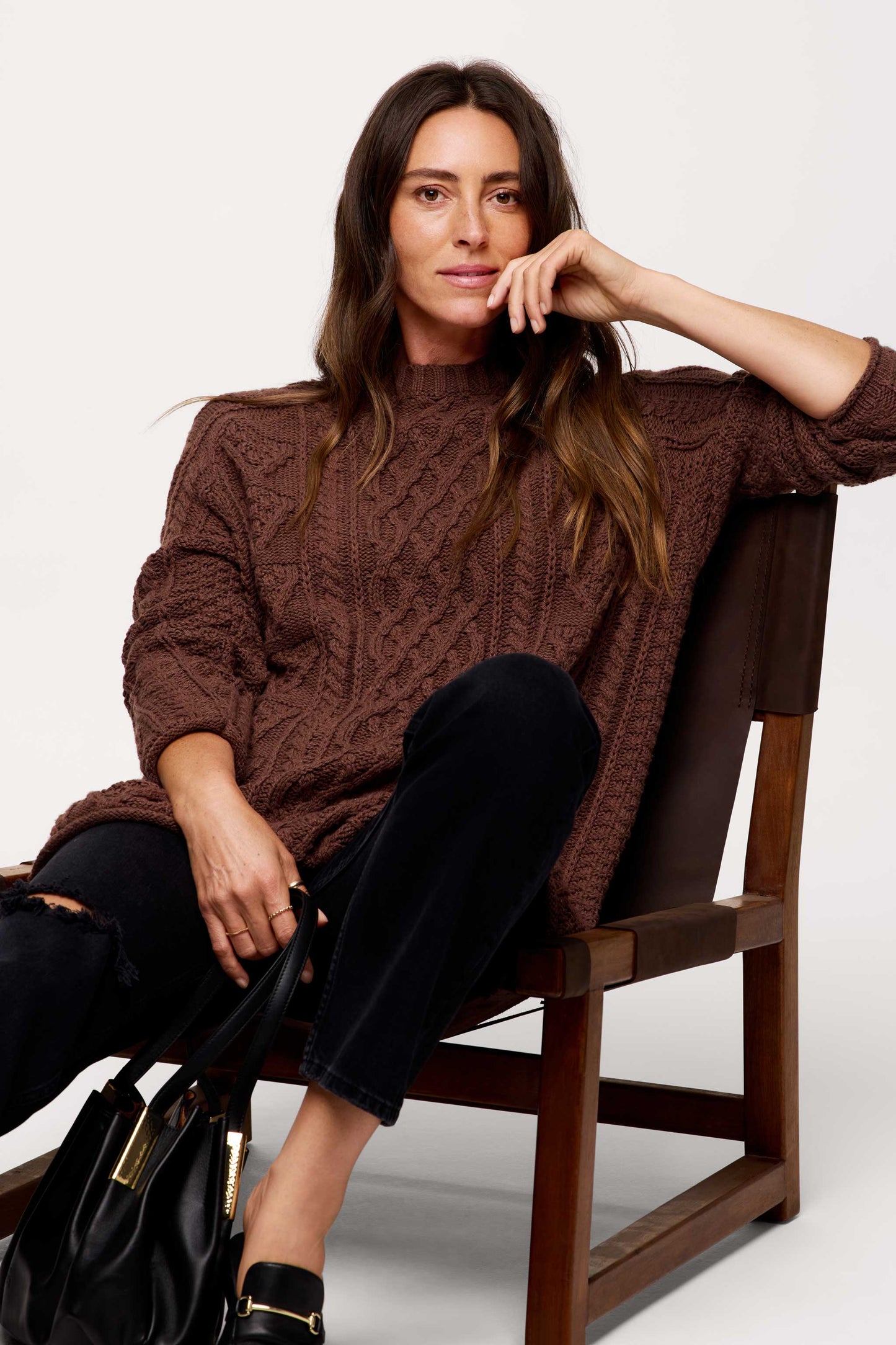 Heritage Cable Sweater | Cocoa
