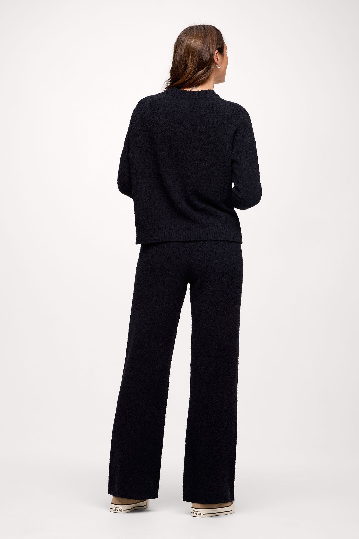 Boucle Crewneck Sweater | Black