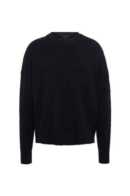 Boucle Crewneck Sweater | Black