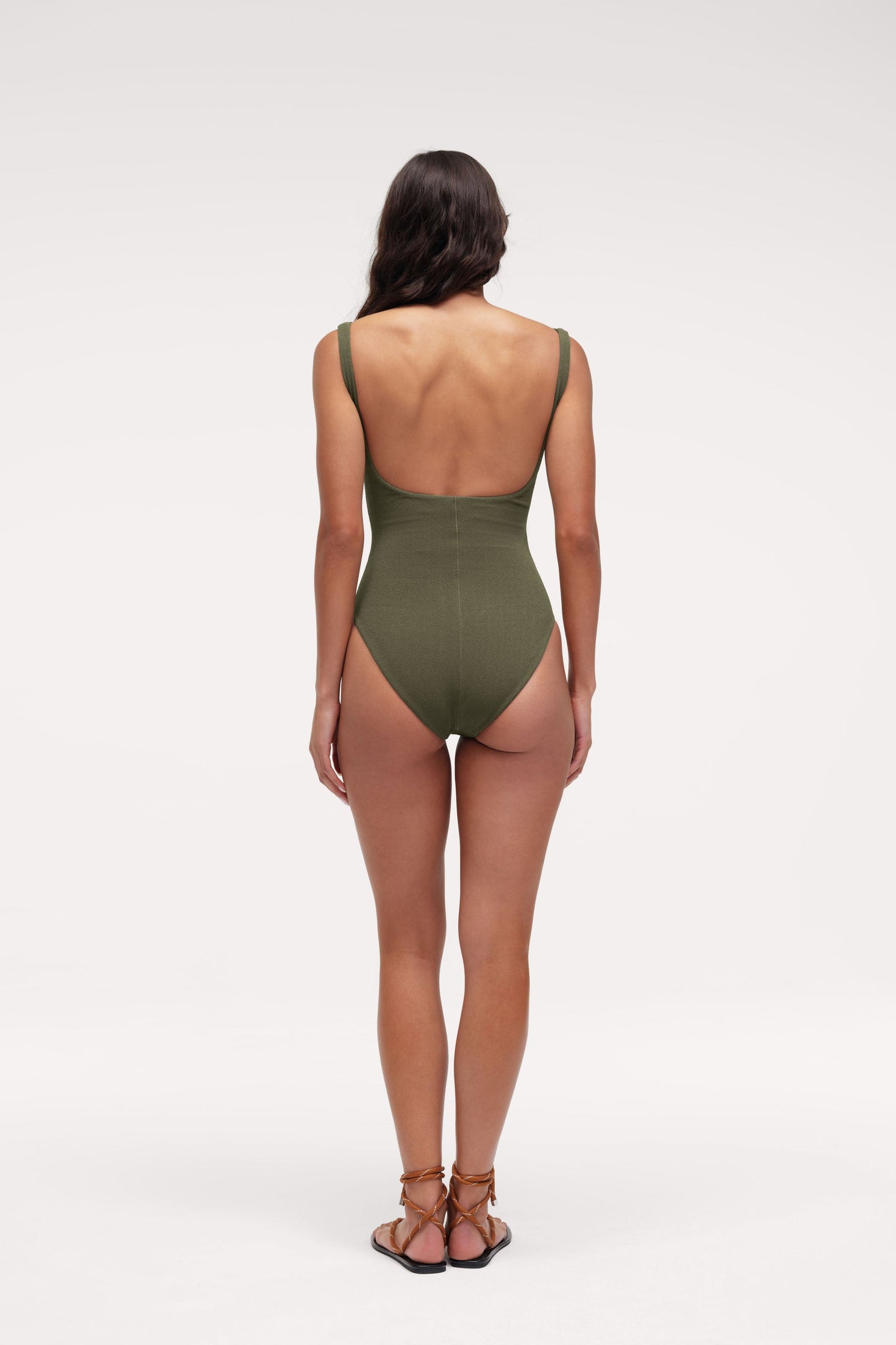 Square Neck One Piece | Crispy Darkest Olive