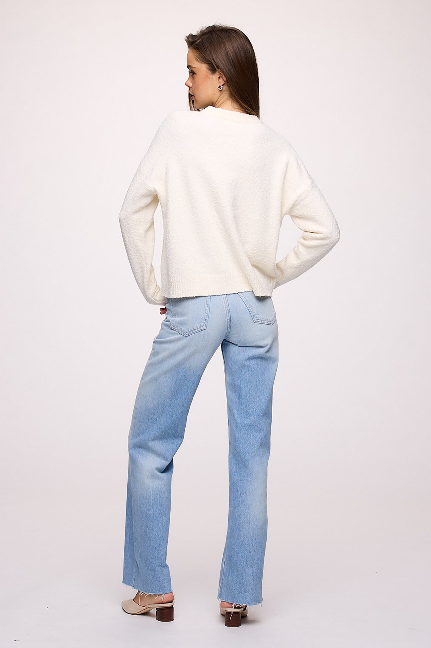Boucle Crewneck Sweater | Pearl