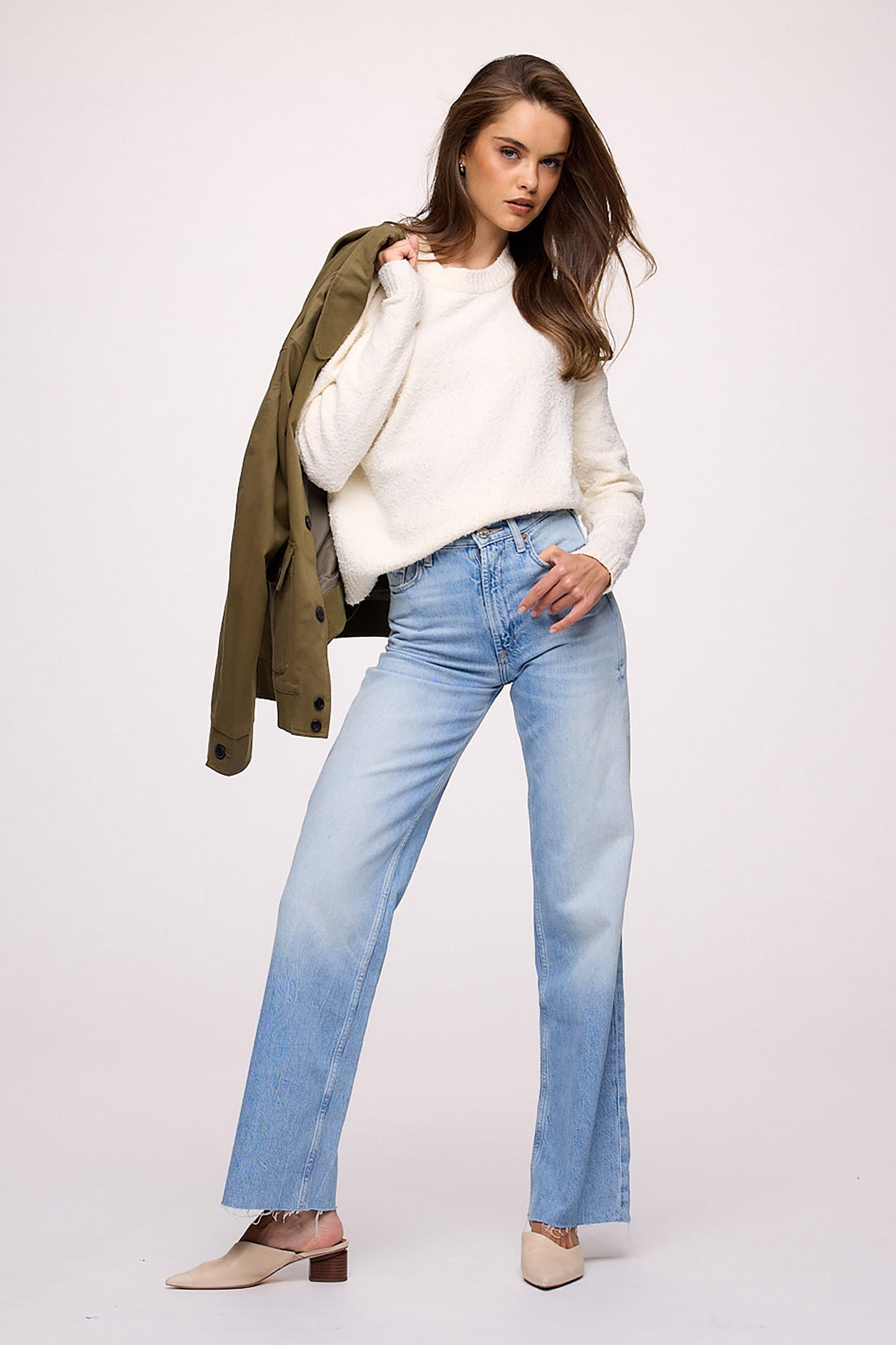 Boucle Crewneck Sweater | Pearl
