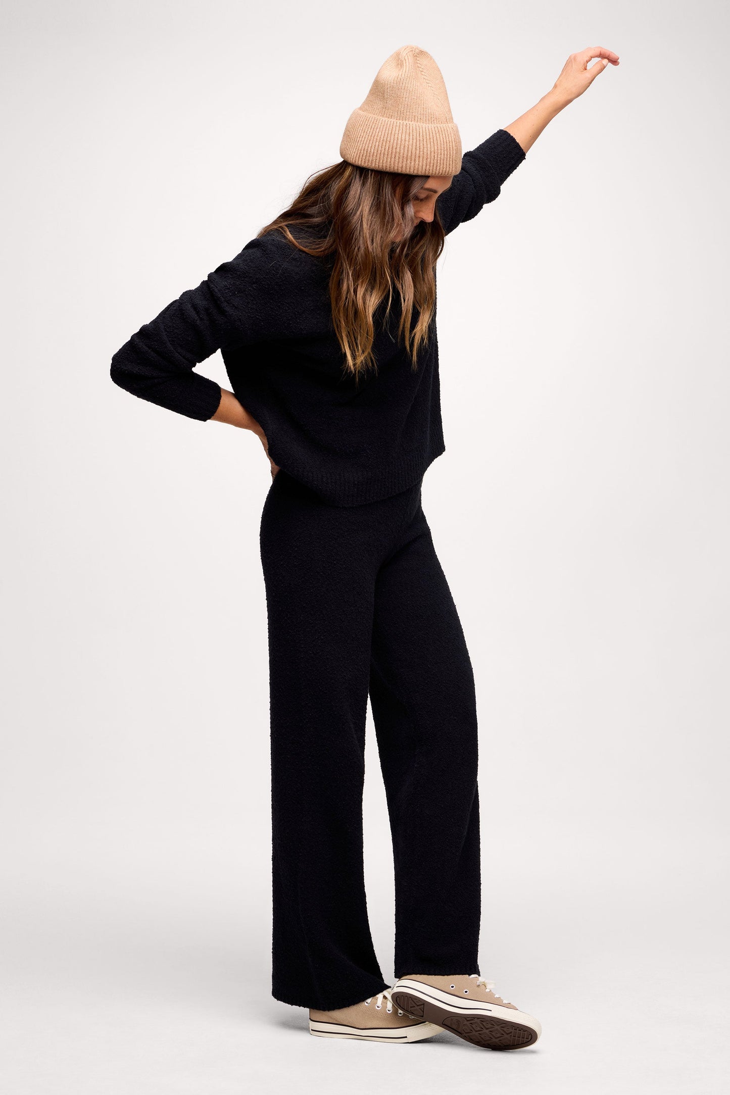 Boucle Sweater Pant | Black